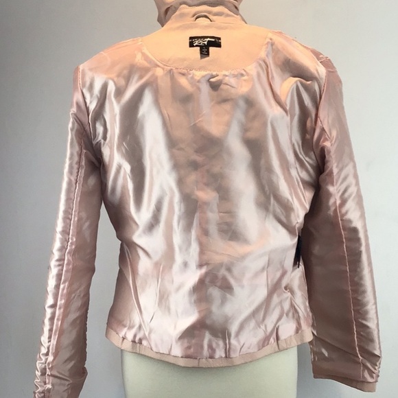 Black Rivet Blush Pink Retro Leather Moto Jacket Size Large - Picture 10 of 14